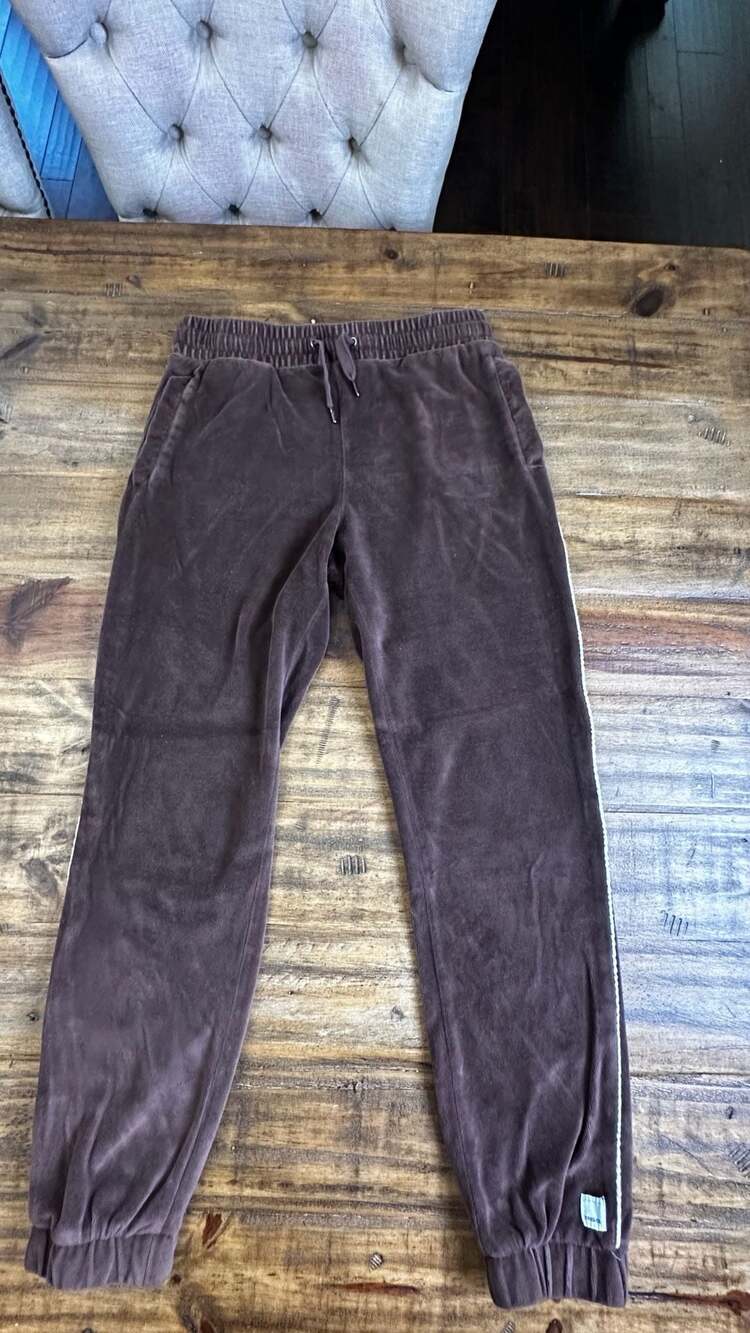 RSQ Velour Joggers Size S Brown Striped Sweatpants